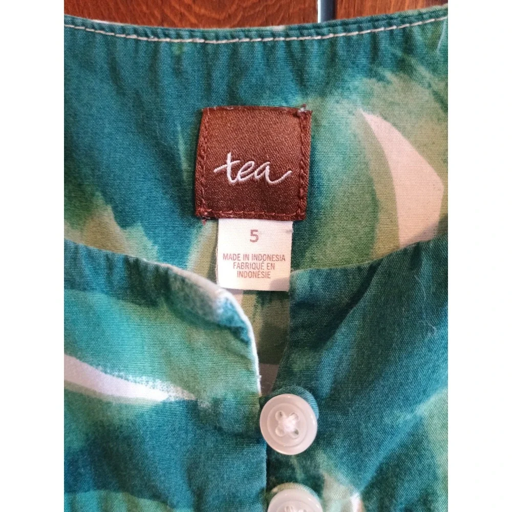 Tea Collection Girls Tropical Floral Sun Dress Size‎ 5 Flutter Sleeves